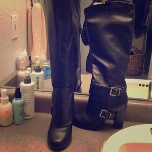 Black knee high boots